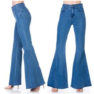 Going Wild High Waisted Kick Flare Denim Jeans